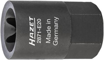 HAZET Remzadel dopsleutel 2871-E20 · 22 mm buitenzeskant · Buiten-TORX®-profiel · SW E20