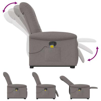 Sta-op-massagestoel verstelbaar stof taupe
