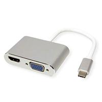 ROLINE Beeldscherm Adapter USB Type C - VGA + HDMI - thumbnail