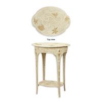 Wit gietijzeren art nouveau bloemtafeltje - thumbnail