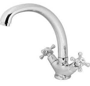 Keukenkraan Plieger Charleston 1-Gats met Kruisgrepen Chroom