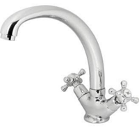 Keukenkraan Plieger Charleston 1-Gats met Kruisgrepen Chroom - thumbnail
