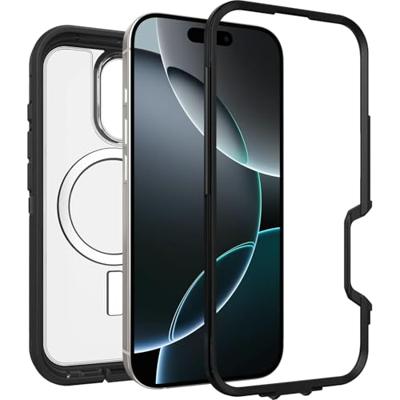 Otterbox Defender XT Backcover Apple iPhone 16 Pro Zwart, Transparant MagSafe compatible, Stootbestendig Otterbox Defender XT Backcover Apple iPhone 16 Pro Zwart, Transparant MagSafe compatible, Stootbestendig