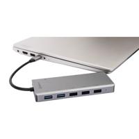 Silver HT-adapter type C hub 13 in 1 van aluminium. Compatibel met MacBook 2015/2016, MacBook Pro, MacBook Pro 2017, MacBook 2018 en Samsung DEX, Nintendo Switch, pc, tablet, smartphone. - thumbnail