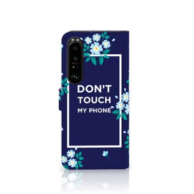 Sony Xperia 1 IV Portemonnee Hoesje Flowers Blue DTMP Sony Xperia 1 IV Portemonnee Hoesje Flowers Blue DTMP
