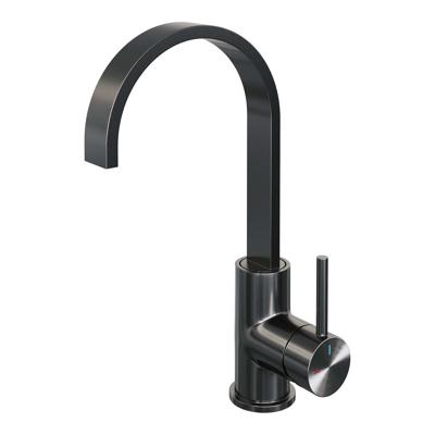 BRAUER Gunmetal Edition hoge opbouw wastafelmengkraan met draaibare platte uitloop model A gunmetal geborsteld PVD