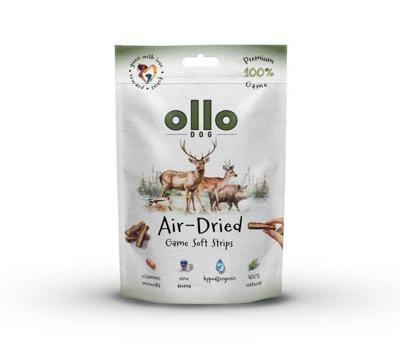 OLLO Air-Dried Game strips - traktatie voor hond - 80g