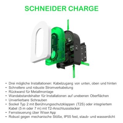 Schneider Electric Schneider Charge Wallbox Type 2 Mode 3 16 A 11 kW App, Geen
