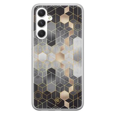 Samsung Galaxy A54 siliconen hoesje - Grey cubes Samsung Galaxy A54 siliconen hoesje - Grey cubes