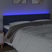 Hoofdbord LED 160x5x78/88 cm stof blauw - thumbnail