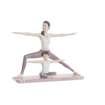 Decoratieve figuren DKD Home Decor 24 x 6,5 x 19,5 cm Scandi Roze Yoga