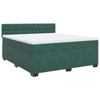 Boxspring met matras fluweel donkergroen 180x200 cm - thumbnail