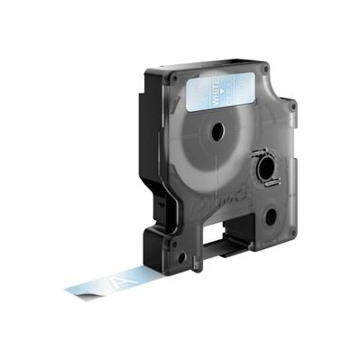 Dymo D1 tape 12 mm, wit op transparant - thumbnail