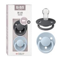 Set van 2 BIBS De Lux siliconen spenen ijzergrijs + babyblauw - thumbnail