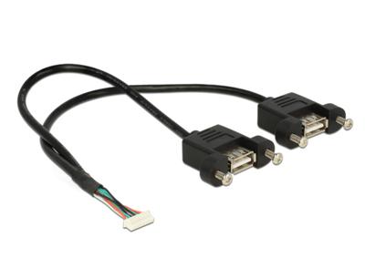 DeLOCK 84839 0.25m 2 x USB A Zwart USB-kabel