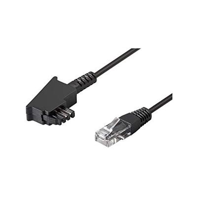 Goobay 51233 routerkabel, aansluitkabel voor DSL / ADSL / VDSL, TAE-F-stekker op RJ45-stekker (8P2C), zwart, 3m, 3 meter