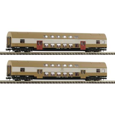 Fleischmann 6260075 N set van 2: Dubbeldeksrijtuig DBmue van de DR Fleischmann 6260075 N set van 2: Dubbeldeksrijtuig DBmue van de DR