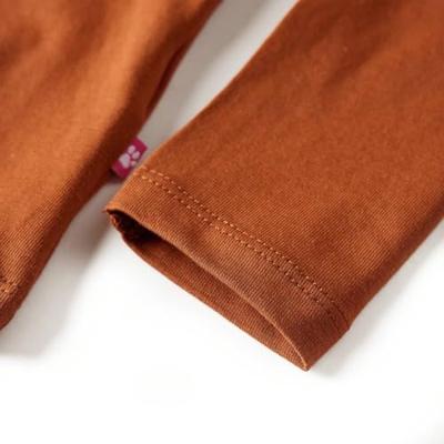 Kindershirt met lange mouwen ijsjesprint 104 cognackleurig
