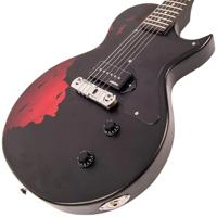 Vintage V120 ICON Distressed Black over Cherry Red elektrische gitaar - thumbnail