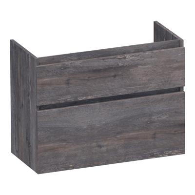 Brauer Delight - Onderkast Ondiep - 80 cm - met 2 Softclose Lades Greeploos en 1 Sifon Uitsparing - Driftwood