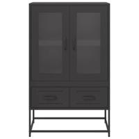 Hoge kast 68x39x111,5 cm staal zwart - thumbnail