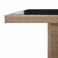 11-delige Bistroset met kussens poly rattan beige - thumbnail