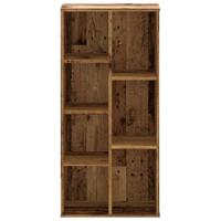 Boekenkast 50x25x105 cm bewerkt hout oud houtkleurig - thumbnail