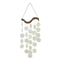 Witte Mobiel van Capiz Schelp met Vijf Slingers - thumbnail