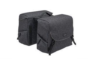 New Mondi joy dubbele fietstas - waterafstotend polyester - racktime systeem - 37x16x32cm - ivy walnut