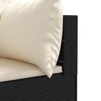 7-delige Loungeset met kussens poly rattan zwart - thumbnail