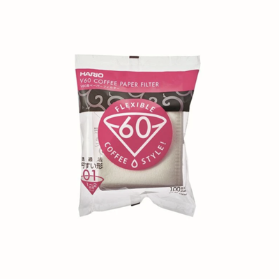 Hario V60 koffiefilters - maat 01 wit - 100 stuks