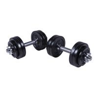 Dumbellset 30 kg gietijzer zwart - thumbnail