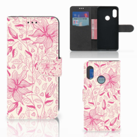 Xiaomi Mi A2 Lite Hoesje Pink Flowers - thumbnail