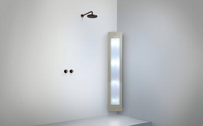 Sunshower Plus L opbouw hoek met infrarood en UV-licht sand white
