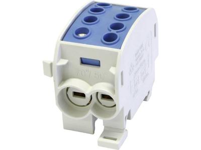 HoraeTec 080310-1-3 Hoofdleiding vertakkingsklem Messing, PA Grijs-wit (RAL 7035), Lichtblauw 1-polig 160 A 690 V Geleidertype: N