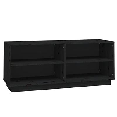 VidaXL Schoenenkast 110x34x45 cm massief grenenhout zwart