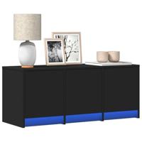 Tv-meubel met LED 97x34x40 cm bewerkt hout zwart - thumbnail