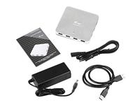 i-tec USB 3.0 10-Port HUB Metaal, Oplaadhub met 10 USB-Poorten en Stroomadapter - thumbnail