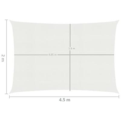 VidaXL Zonnezeil 160 g/m² 2x4,5 m hdpe wit