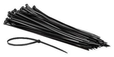 100 Tiewraps / kabelbinders 4,8x300mm zwart nylon 100 Tiewraps / kabelbinders 4,8x300mm zwart nylon