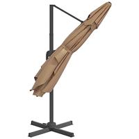 VidaXL Zweefparasol met led-verlichting 400x300 cm taupe - thumbnail