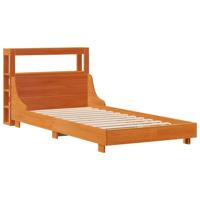 Bedframe zonder matras massief grenenhout wasbruin 100x200 cm - thumbnail
