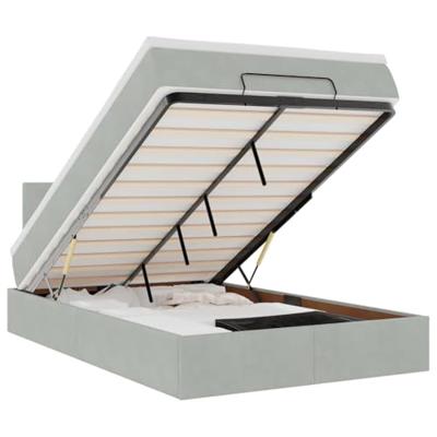 Ottoman bed met matras 120x200 cm fluweel lichtgrijs