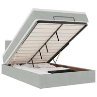 Ottoman bed met matras 120x200 cm fluweel lichtgrijs - thumbnail