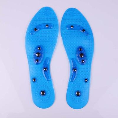 Een paar ademende Running shock absorptie massage inlegzool maat: L ongeveer 29cm (blauw)