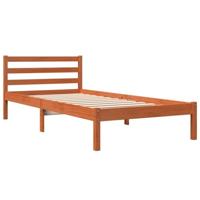 Bedframe zonder matras massief grenenhout wasbruin 100x200 cm - thumbnail