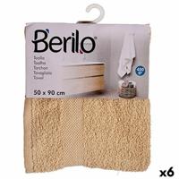 Badhanddoek Berilo Crème 80 % katoen 20 % Polyester 50 x 90 cm 52 x 0,2 x 90 cm 25 x 3 x 22 cm 23 x 26 x 3 cm (6 Stuks) - thumbnail