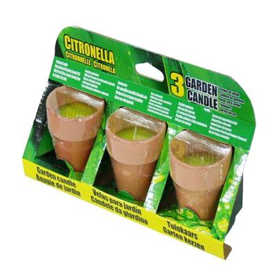 Citronellakaarsen in Terracotta Potje 6.5 cm 3 Stuks