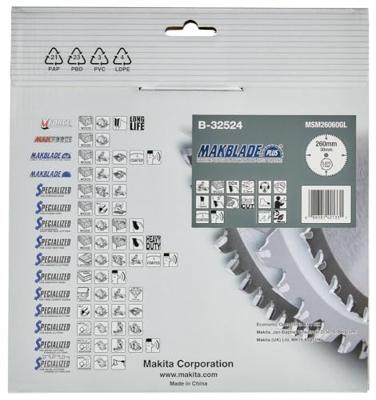 Makita Afkortzaagblad voor Hout | Makblade-Plus | Ø 260mm Asgat 30mm 60T - B-32524 - thumbnail