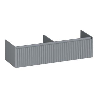 Brauer Embrace Wavy - Onderkast - 140 cm - met 2 Softclose Lades Greeploos en 2 Sifon Uitsparingen - Mat Grijs
